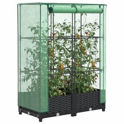 Plantenbak verhoogd met kashoes 80x40x123 cm rattanlook