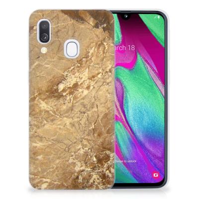 Samsung Galaxy A40 | TPU | Siliconen hoesje | Marmer Creme