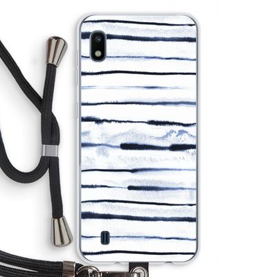 Ink Stripes: Samsung Galaxy A10 Transparant Hoesje met koord