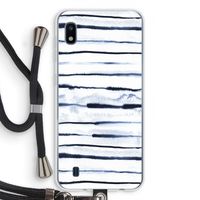 Ink Stripes: Samsung Galaxy A10 Transparant Hoesje met koord