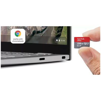 SanDiskMicroSDXC Ultra 256GB voor Chromebooks Micro SD-kaart Grijs