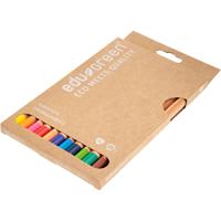 EDU3 Edugreen jumbo kleurpotloden, dikte 10 mm, vulling 5 mm, diverse kleuren, 12 stuk/ 1 doos