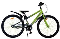 Volare 24 inch fiets rockey 3v remnaaf groen/grijs 42414