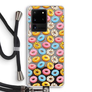 Pink donuts: Samsung Galaxy S20 Ultra Transparant Hoesje met koord