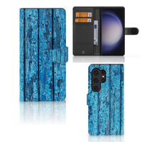 Samsung Galaxy S24 Ultra Book Style Case Wood Blue