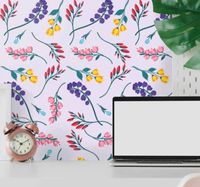 Behang bloemen Tuin minimalistische botanische bloemen