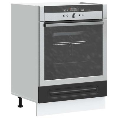 Ovenkast Kalmar bewerkt hout zwart