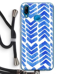Blauwe pijlen: Huawei P20 Lite Transparant Hoesje met koord