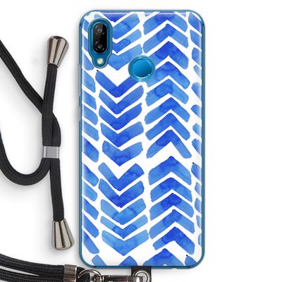 Blauwe pijlen: Huawei P20 Lite Transparant Hoesje met koord