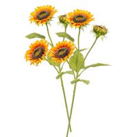 Kunstbloem Zonnebloem - 2x - 85 cm - geel - losse tak - kunst zijdebloem - Sunflower - decoratie - thumbnail