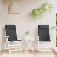 Stoelkussens 2 st hoge rug oxford stof zwart