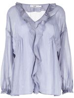 b+ab blouse volantée en crêpe - Bleu