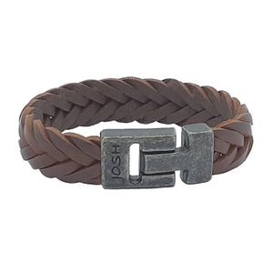 JOSH Heren Leren Armband Bruin | 24001-bra