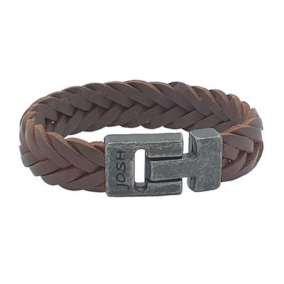 JOSH Heren Leren Armband Bruin | 24001-bra