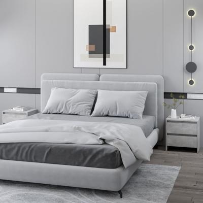 Nachtkastjes 2 st 45x34,5x44,5 cm bewerkt hout betongrijs