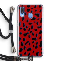 Red Leopard: Samsung Galaxy A40 Transparant Hoesje met koord