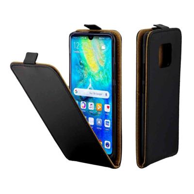 Zakelijke stijl verticale Flip TPU lederen Case voor Huawei Mate 20 Pro met kaartslot (zwart)