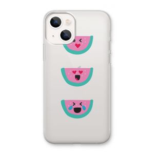 Smiley watermeloen: iPhone 13 mini Transparant Hoesje