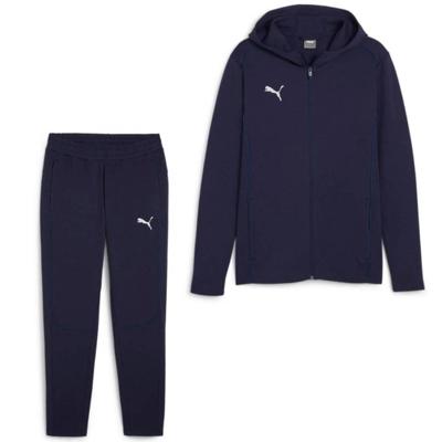 PUMA teamFINAL Casuals Trainingspak Full-Zip Donkerblauw Zilver
