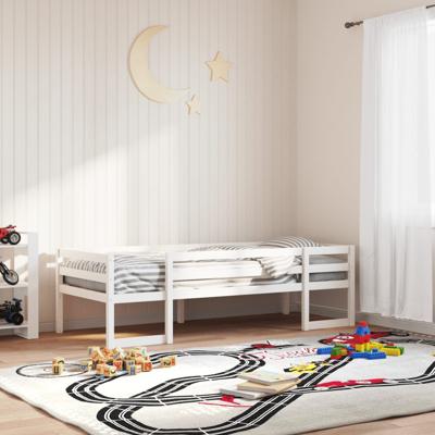 Kinderbedframe massief grenenhout wit 80x200 cm