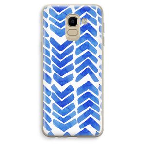 Blauwe pijlen: Samsung Galaxy J6 (2018) Transparant Hoesje
