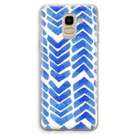 Blauwe pijlen: Samsung Galaxy J6 (2018) Transparant Hoesje