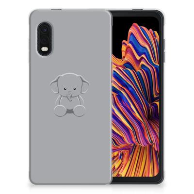 Samsung Xcover Pro Telefoonhoesje met Naam Grijs Baby Olifant Samsung Xcover Pro Telefoonhoesje met Naam Grijs Baby Olifant