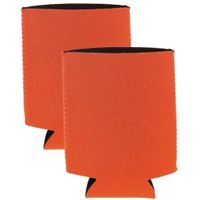 2x Stuks opvouwbare blikjeskoelers/ koel hoesjes oranje