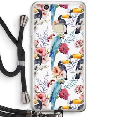 Bloemen tukan: Huawei Ascend P10 Lite Transparant Hoesje met koord