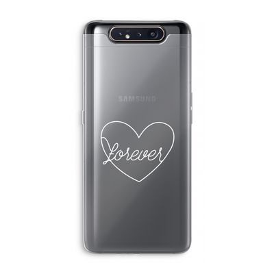 Forever heart pastel: Samsung Galaxy A80 Transparant Hoesje