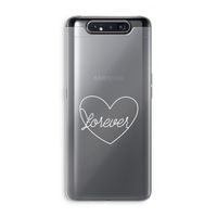 Forever heart pastel: Samsung Galaxy A80 Transparant Hoesje