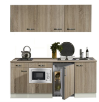 keukenblok 180 met inbouw koelkast, magnetron en 2-pit elektrisch kookplaat RAI-7171 - thumbnail