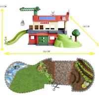 Majorette Claas Kleurenkaart + 3 voertuigen Boerderijschuur (model)