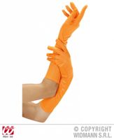 Handschoenen lang neon oranje - thumbnail