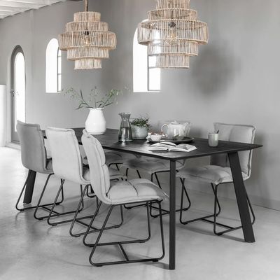 DTP Home Eettafel 'Shape' Teakhout, 200 x 100cm, kleur Zwart
