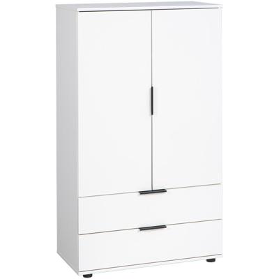 Leen Bakker - Kast Lucca 2-deurs - 140x81x40 Cm - Spaanplaat - Wit