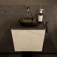 Mondiaz Fowy toiletmeubel 50cm Carrara met blad en waskom urban midden zonder kraangat