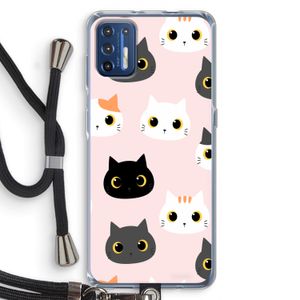 Katten: Motorola Moto G9 Plus Transparant Hoesje met koord