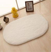 Faux Fur deken anti-slip Solid Bad tapijt kinderen kamer deurmatten ovale slaapkamer woonkamer tapijten grootte: 80x160cm (beige)