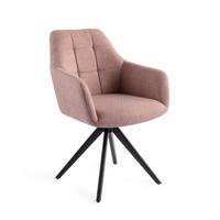 Jesper Home Draaibare Eetkamerstoel 'Noto' Turn Black, kleur Vintage Rose - thumbnail