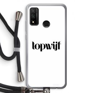 Topwijf Wit: Huawei P Smart (2020) Transparant Hoesje met koord