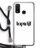 Topwijf Wit: Huawei P Smart (2020) Transparant Hoesje met koord