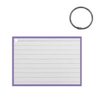 Verhaak flashcard met clipring A7 papier wit/paars 50 stuks - thumbnail