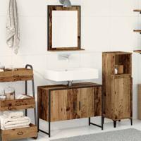 Badkamermeubelset 2 pcs Bruin 80 x 33 x 60 cm Bewerkt hout