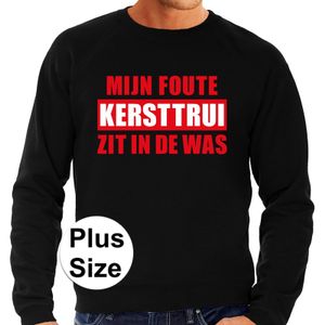 Plus size Foute kerstborrel trui / kersttrui zit in de was zwart voor heren 4XL  -