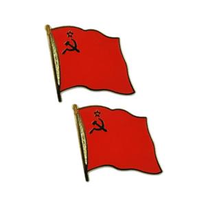 Pin broche speldje vlag USSR - 2x stuks - Oude Russische historische vlaggen - Communisten