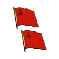 Pin broche speldje vlag USSR - 2x stuks - Oude Russische historische vlaggen - Communisten