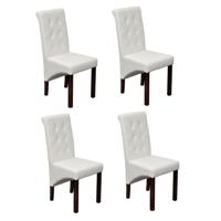 Eetkamerstoelen 4 st kunstleer wit Eetkamerstoelen 4 st kunstleer wit