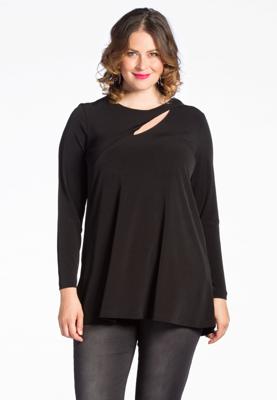 Yoek Tuniek flare met gesp | Zwart | Maat 42/44