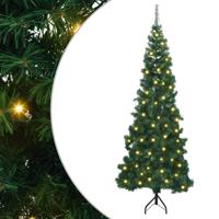 Hoek Kunstkerstboom met 300 LED Groen 180 cm PVC en Metaal